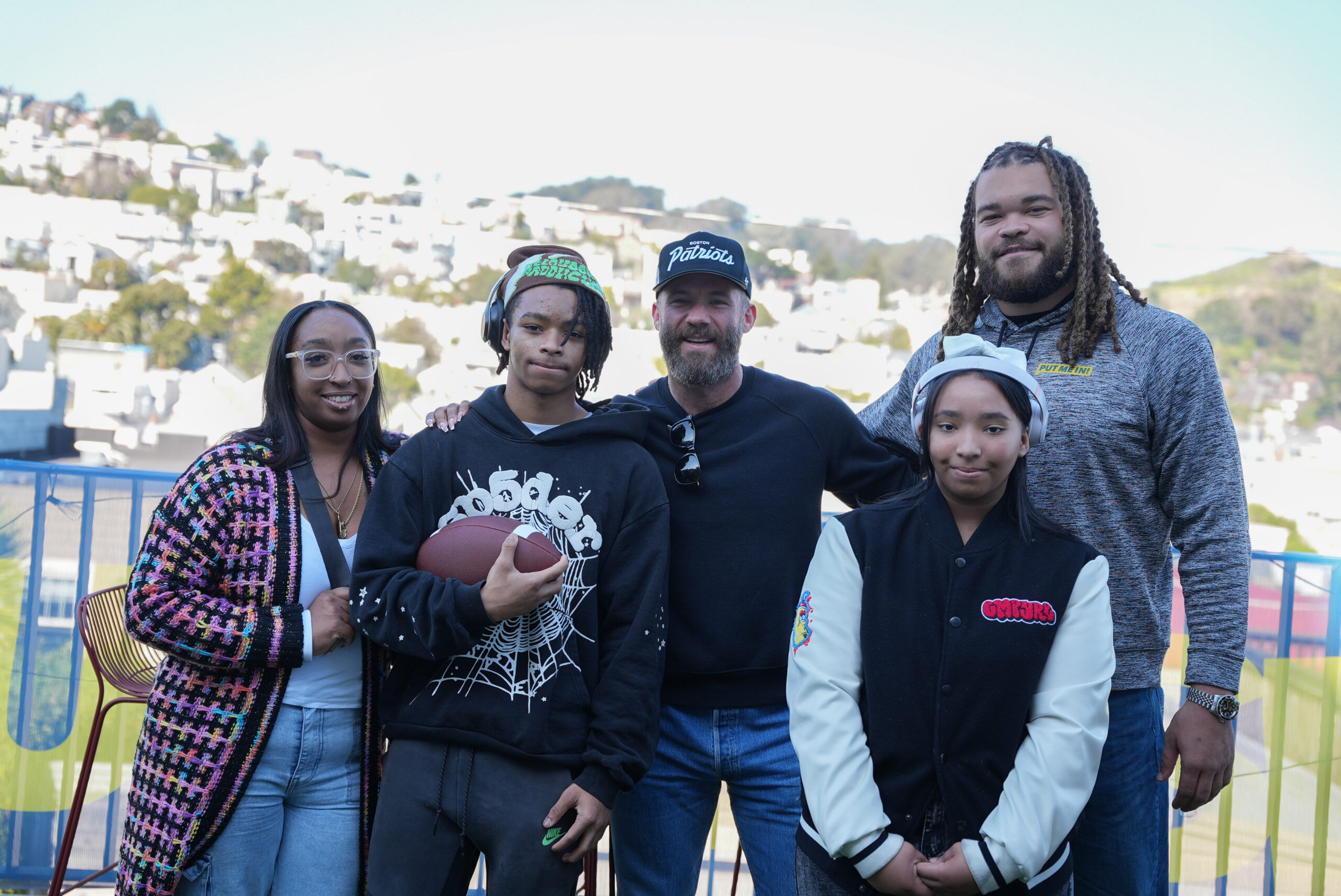 Julian Edelman with Put Me In! kids and Khalid